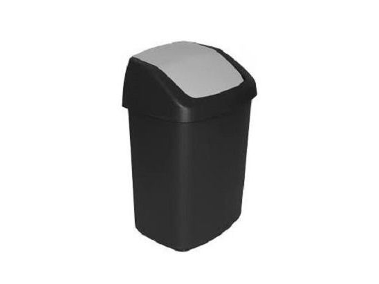 Curver Swing-Top, 10 l, Rektangulär, Plast, Svart, Grå, Plast, 246 mm
