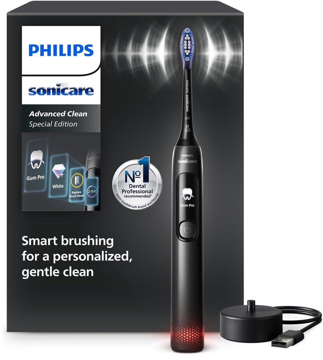 Philips Sonicare Advanced Clean eltandborste HX3792/11 (svart), bild 3