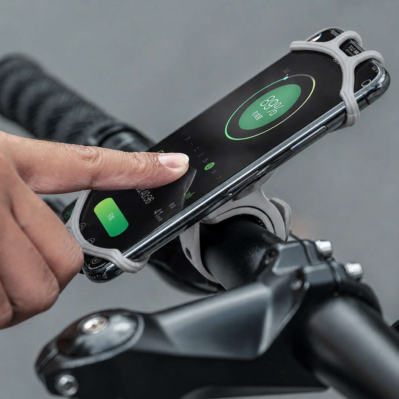 Rockbros LF436 mobilhållare med styreklämma – grå, bild 5
