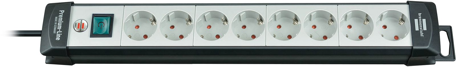 Grenuttag Brennenstuhl, 8xCEE 7/4 uttag, 1xCEE 7/7, petskydd, 5m kabel - Svart/Grå