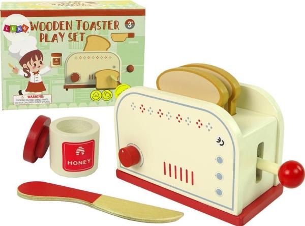 LeanToys Trä Toastertillbehör Frukost Kök Barn (10187)