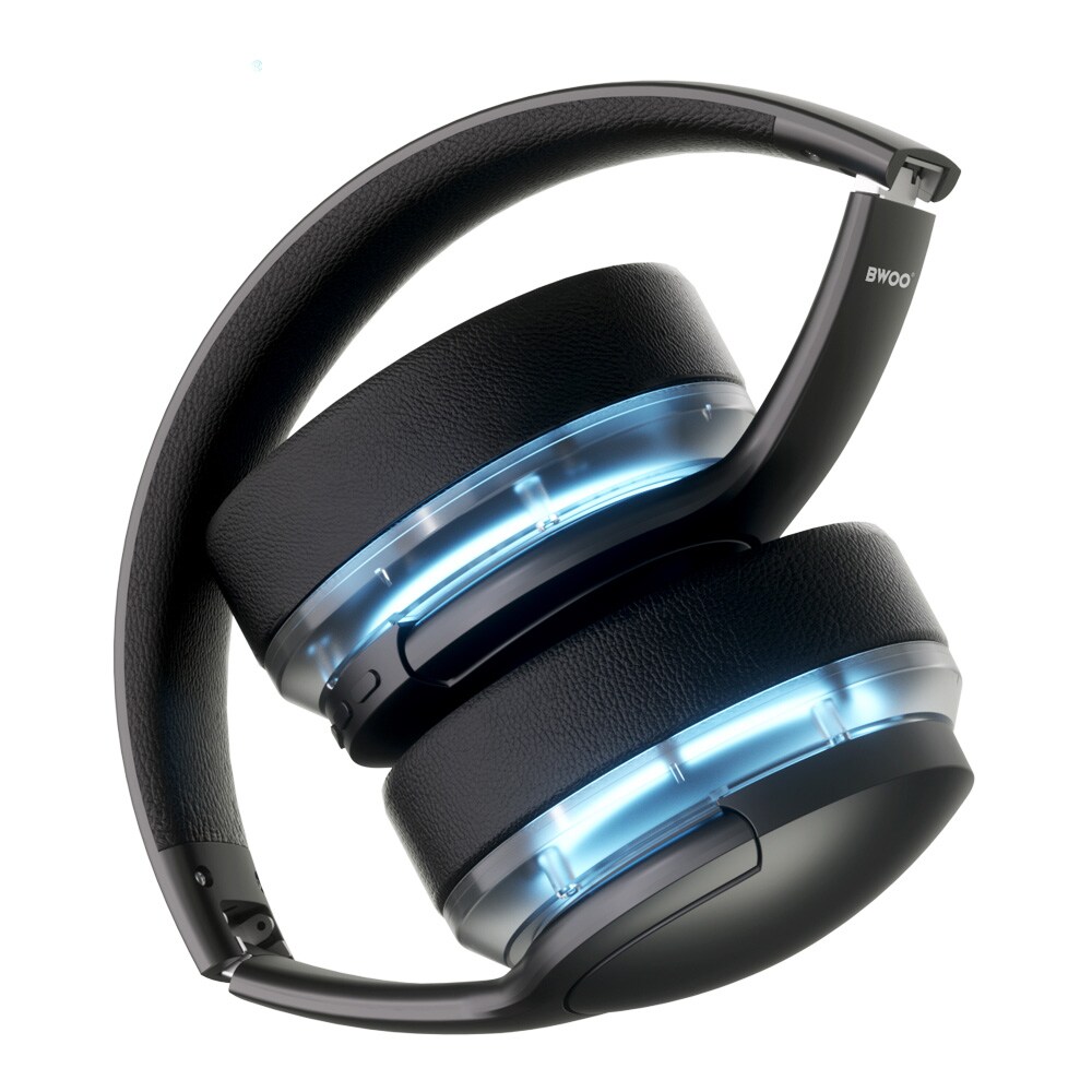 BWOO BW587 Trådlösa On-Ear Hörlurar med ANC - Svart, bild 3