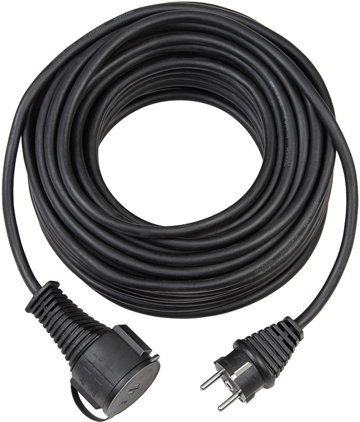 Skarvsladd Brennenstuhl, gummi, jordad med lock, IP44, 10m - Svart, bild 3