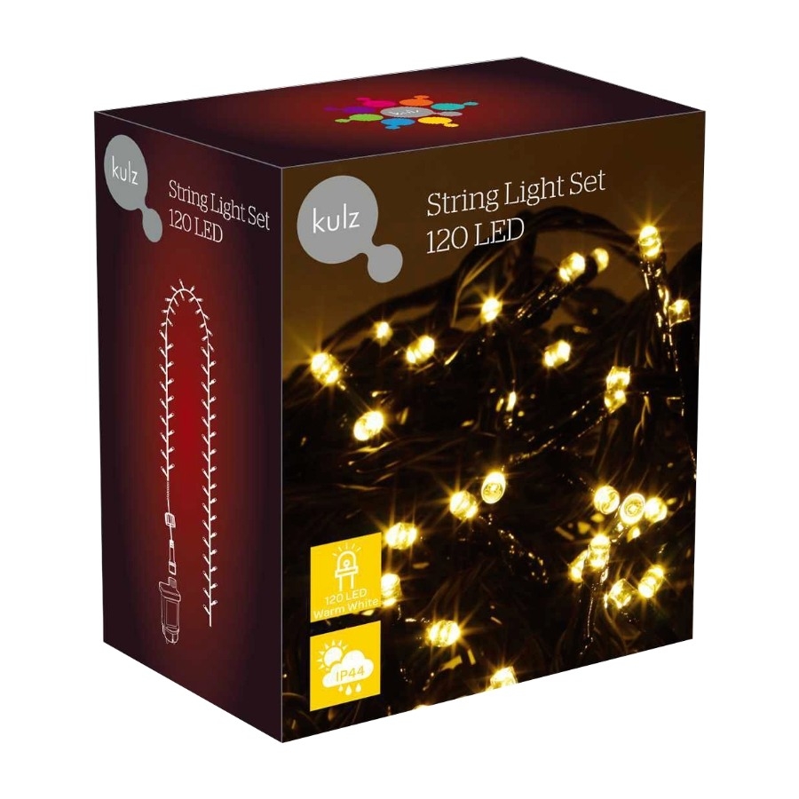 Kulz KULEDST120WW2 ljusslinga 120 LED, varmvit