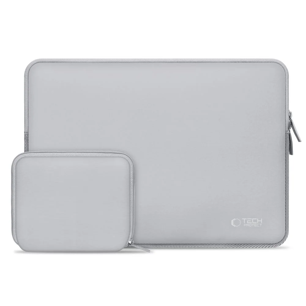 Tech-Protect Neoslim Laptopfodral 13-14" med tillbehörsväska - Grå