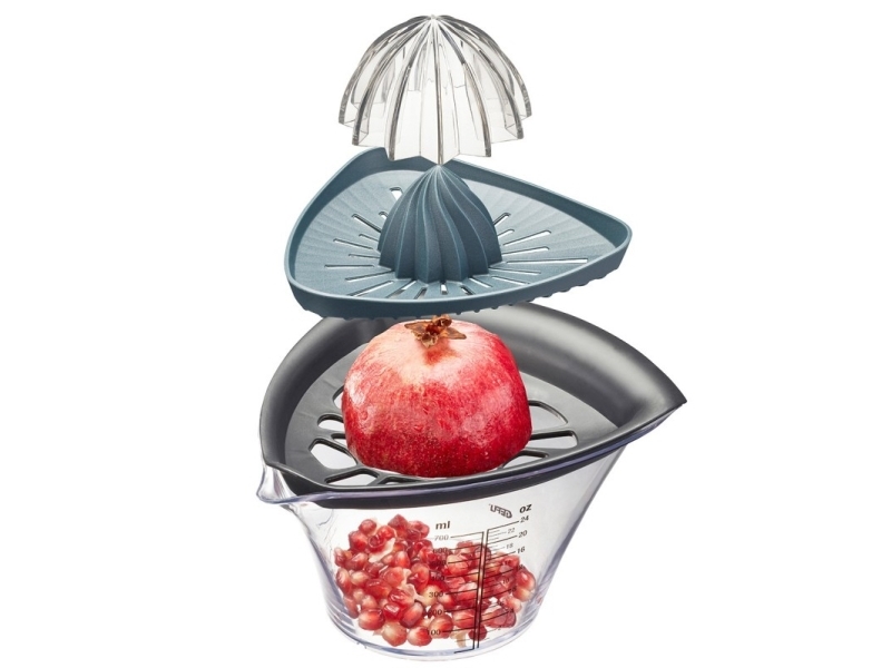 GEFU 14480, Handdriven juicepress, Svart, Transparent, 0,7 l, Plast, 180 mm, 213 mm