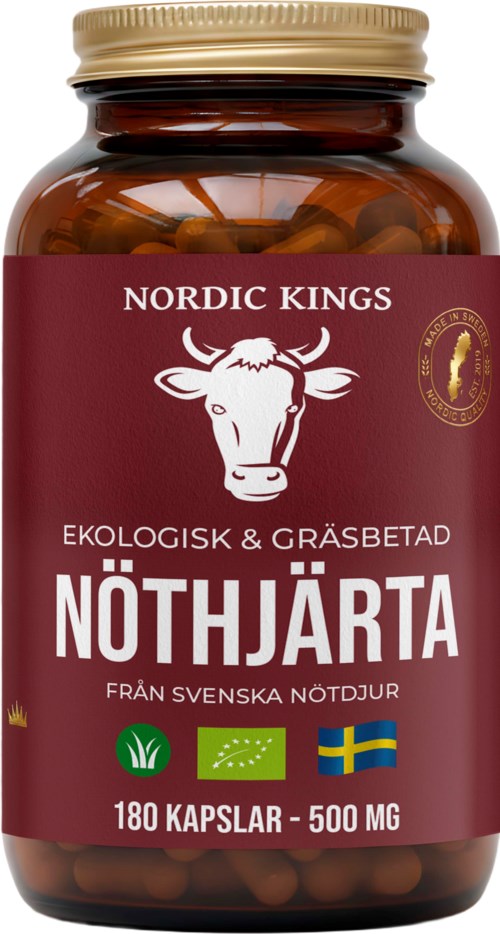Nordic Kings Gräsbetad Nöthjärta EKO, 180 kaps