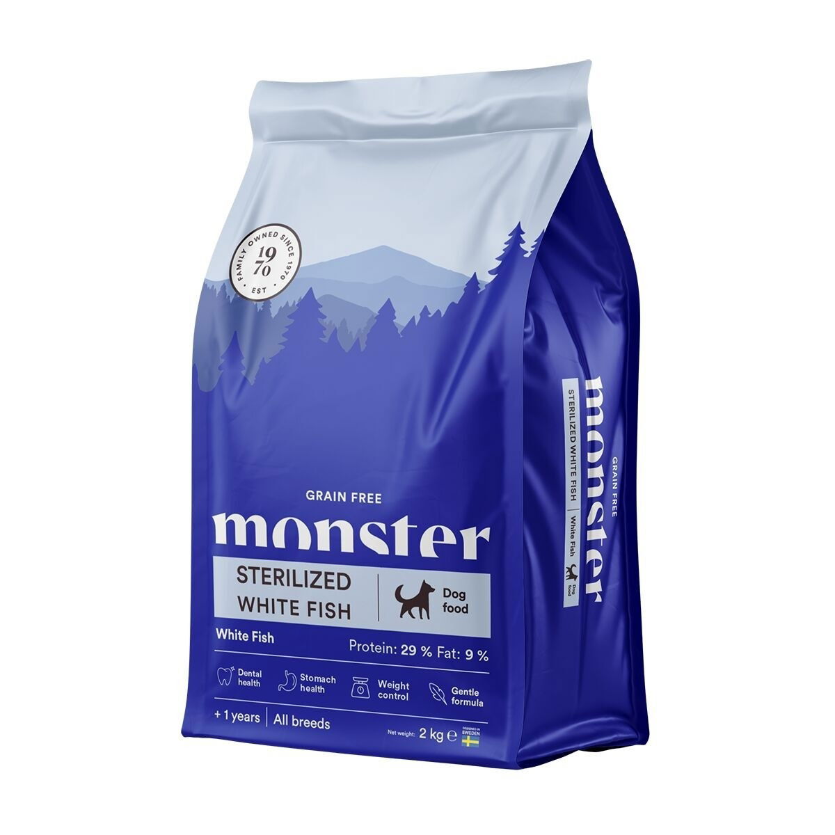 Monster Dog Original Grain Free Sterilised White Fish Torrfoder till Hund 2 kg