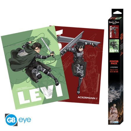 GB Eye - Attack On Titan - Set of 2 Posters - Levi And Mika - Affisch