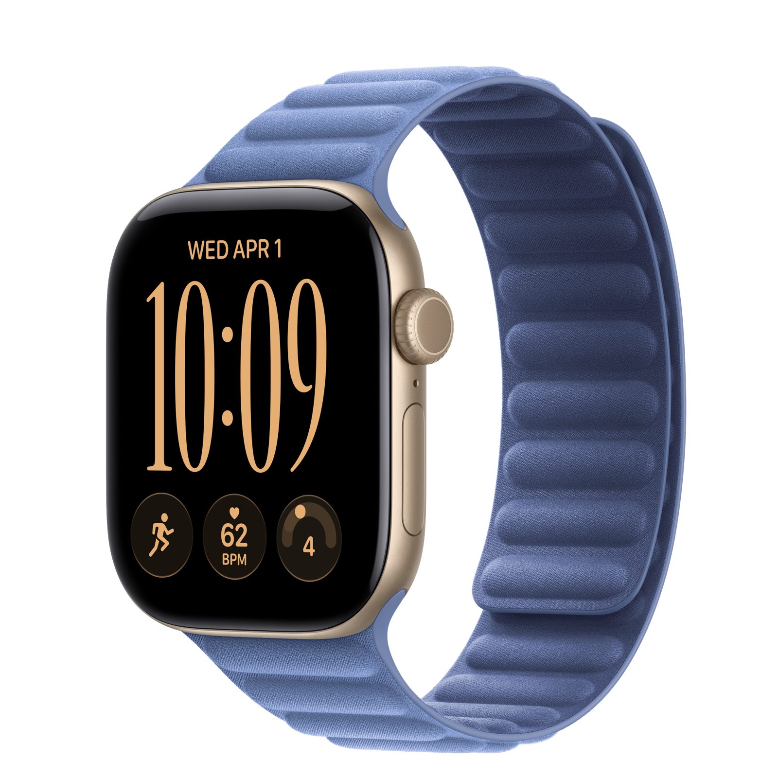 Apple Watch Series 12 (GPS) • Aluminiumboett ljust guld, 42 mm • Magnetlänk ängsblå