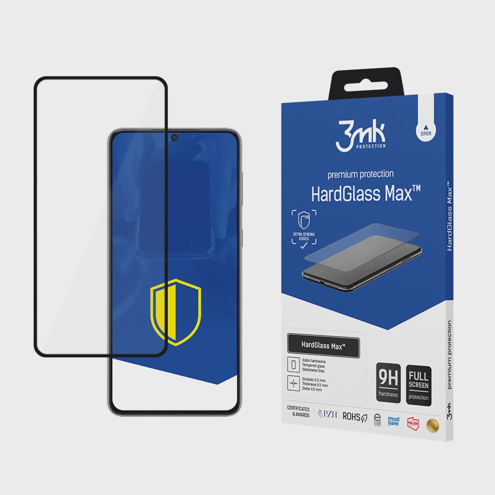 Förstärkt härdat glas för hela skärmen 3mk HardGlass Max Black för Samsung Galaxy S21+ 5G