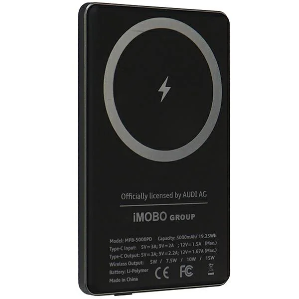 Powerbank Audi Big Logo MagSafe induktiv 15W 5000mAh - grå, bild 4