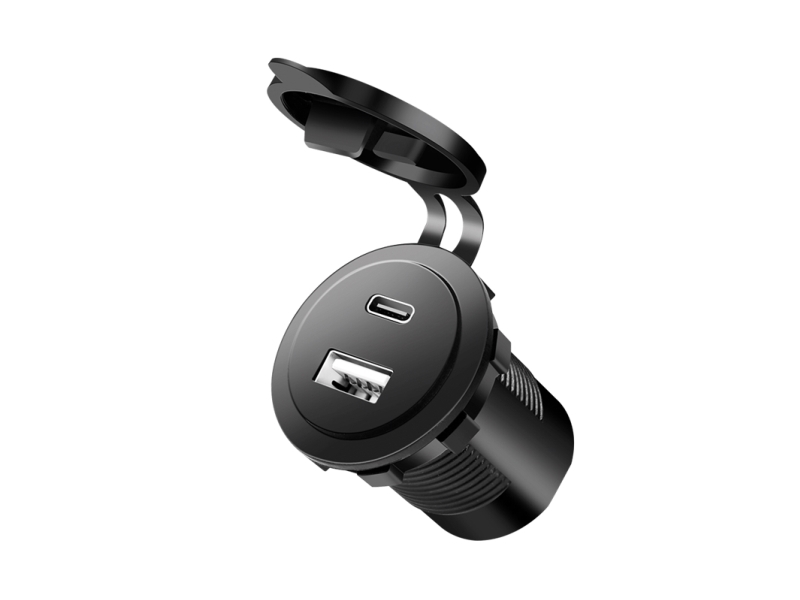 LogiLink PA0330 - Bil - USB-laddningsuttag 12/24V 60 W installation med lock