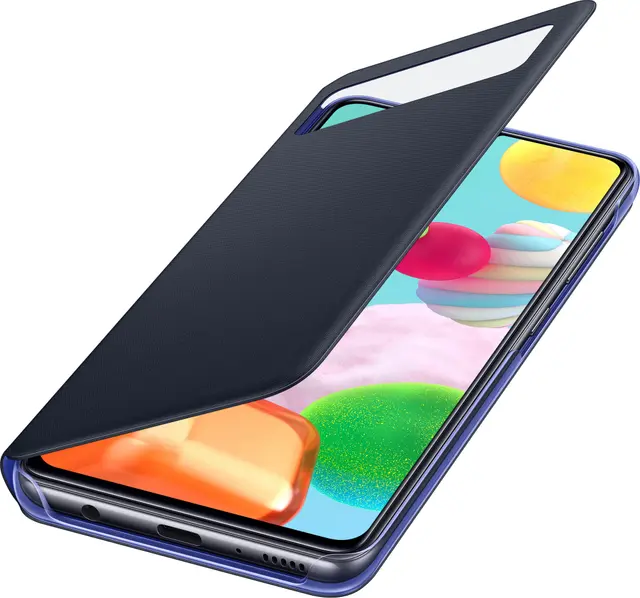 Samsung S View plånboksfodral för Galaxy A41 (svart)