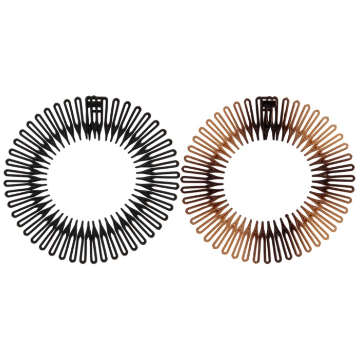 Dazzling Zig-zag Head Band Black & Brown 2 st