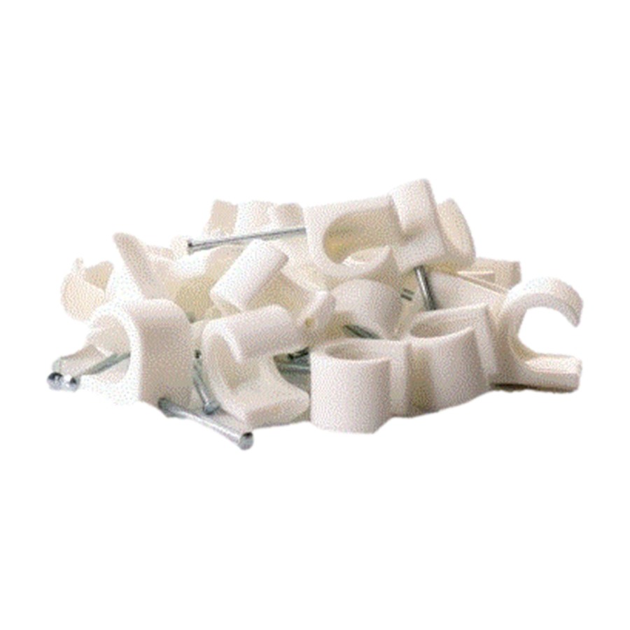 Clips 14-20Mm Rund, hvit 25 stk