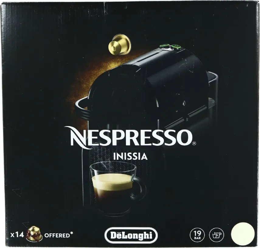 De'Longhi Nespresso Inissia EN 80.CW - Kaffemaskin - 19 bar - vaniljeCreme