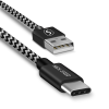 USB-kabel SiGN Skin USB-A till USB-C, USB 2.0, 12W, 3m - Svart/Vit