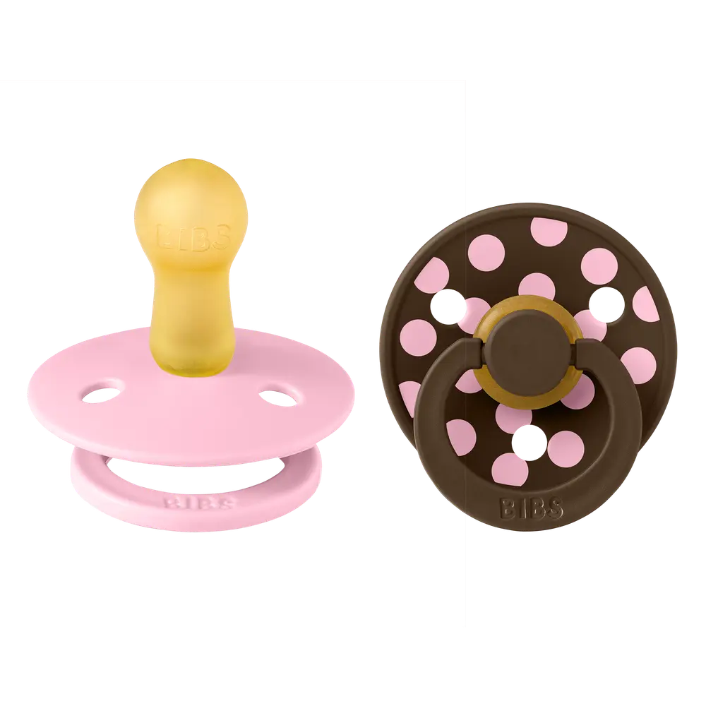 BIBS Pacifier Studio Colour 2-pack Polka Latex Size 2 Baby Pink/Mocha, bild 3