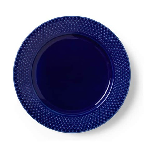 Lyngby Porcelæn - Rhombe Color Lunchtallrik - Ø23 cm - Mörk Blå