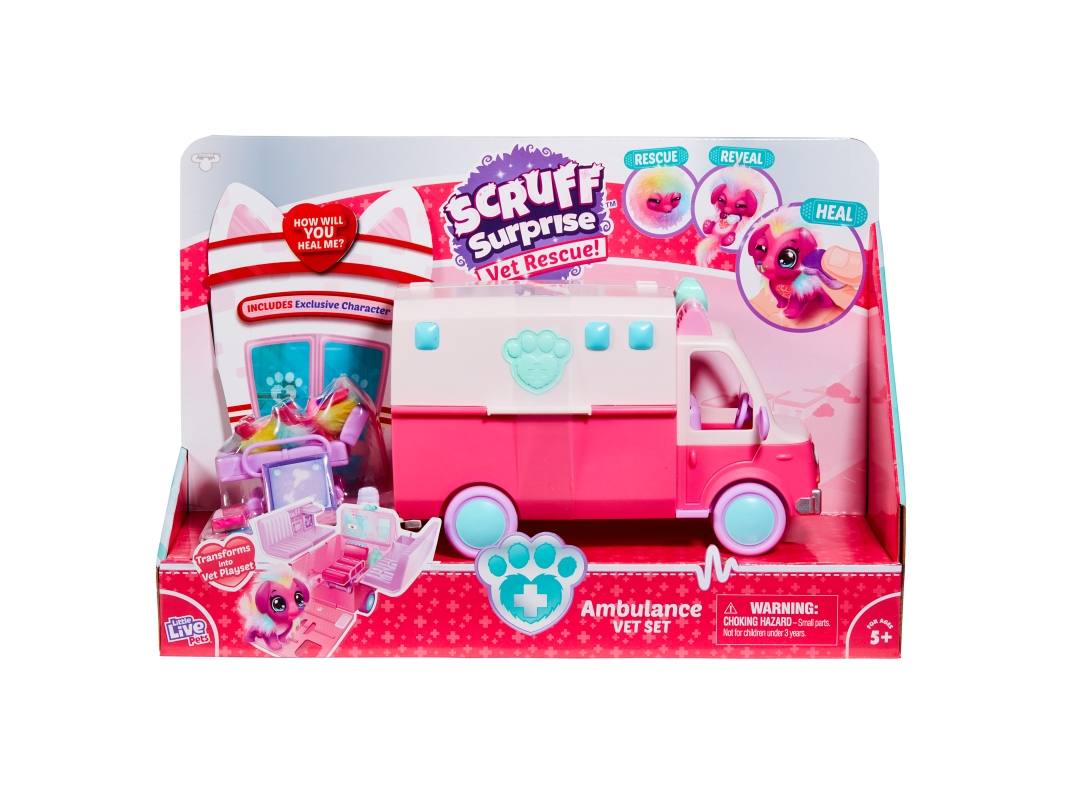 Moose Toys Little Rescue Scruff-a-luvs Ambulans lekset
