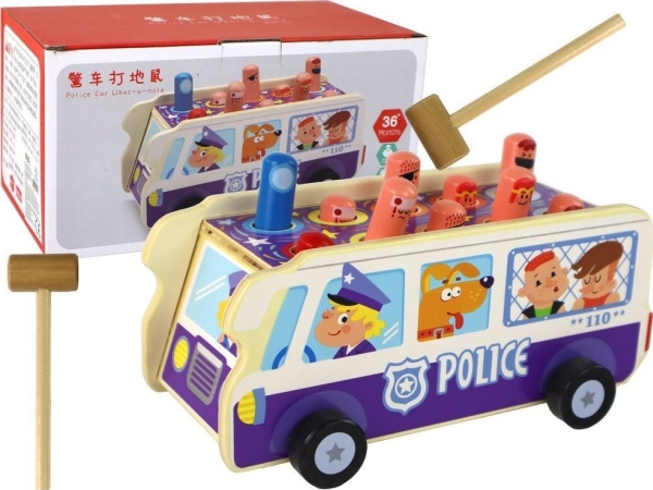 LeanToys träspel för skicklighet träffbräda Autobus Policens stans (Policyjny)