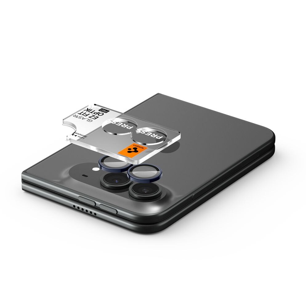 Spigen Optik Pro Glas.tR EZ Fit, 2-pack med skärmskydd i härdat glas för iPhone Duo – marinblått, bild 5