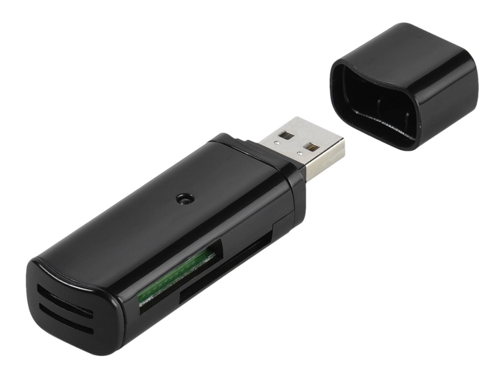 Vivanco IT-USBCR, MMC, MS Duo, MS PRO Duo, Memory Stick (MS), MicroSD (TransFlash), SD, SDHC, SDXC, svart, USB 2.0, Blister