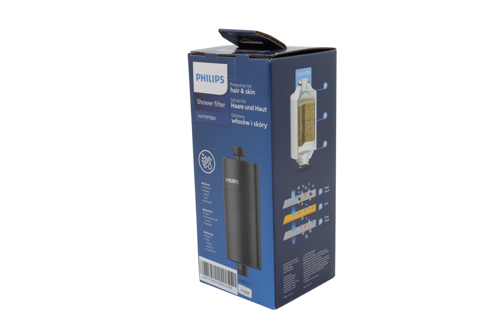 Philips AWP1775BK/10 inline-duschfilter, svart, bild 2