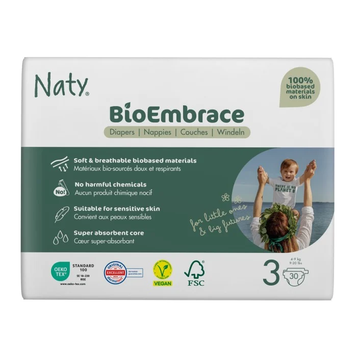 Naty BioEmbrace Blöjor Storlek 3, 30 st