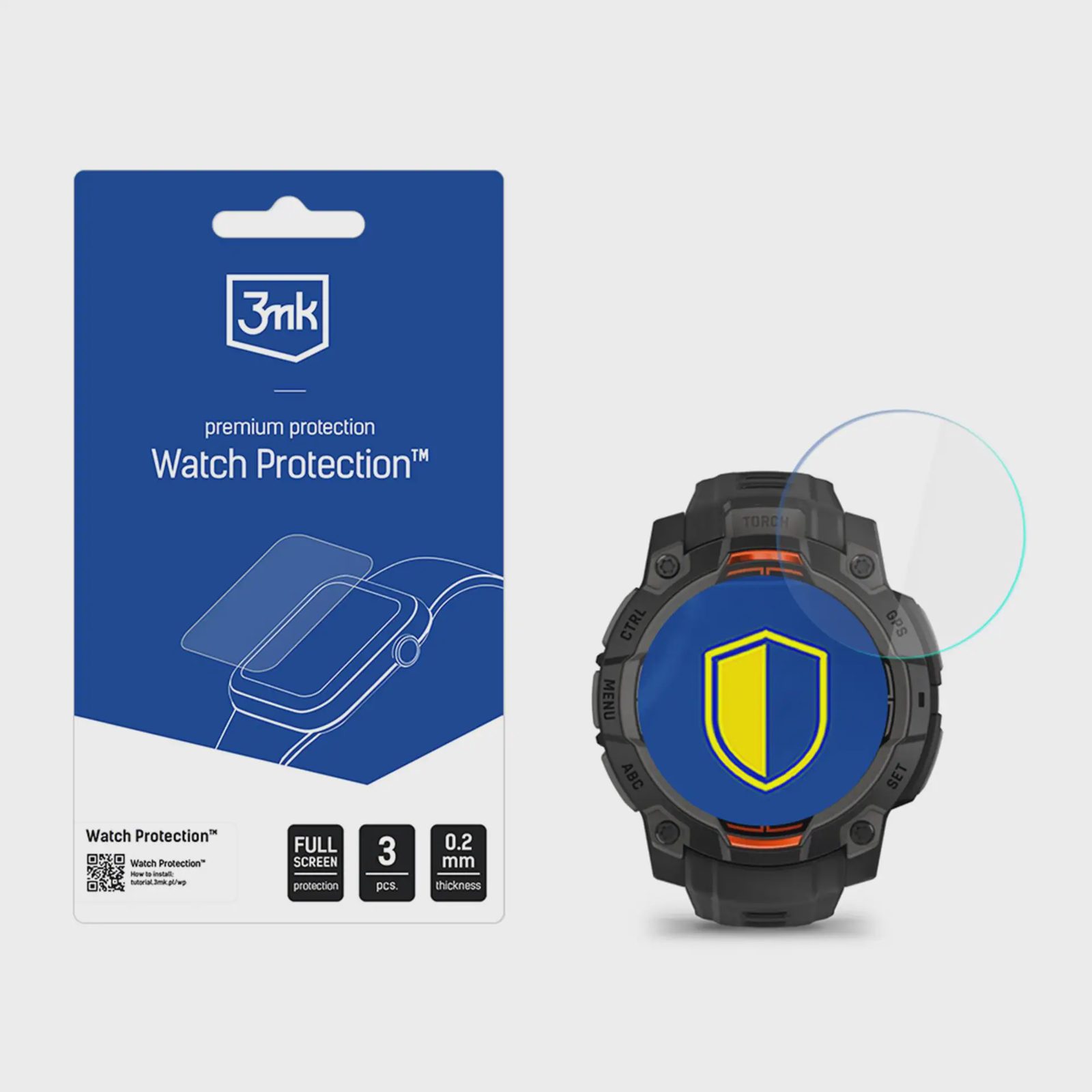 3mk Watch Protection FlexibleGlass skärmskydd för Garmin Instinct 3 Tactical Edition 45mm (Solar)