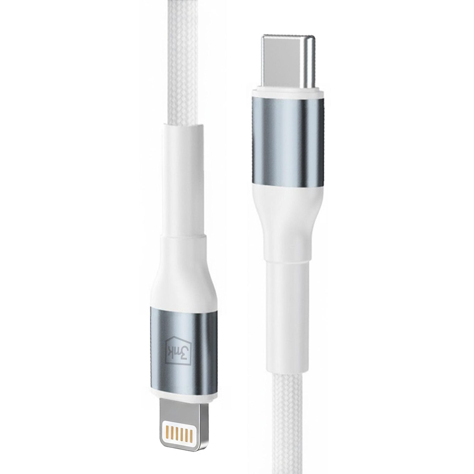 3mk Hyper Cable N-SERIES USB-C / Lightning 50 cm PD 3.0 9 V/3 A 27 W – vit, bild 2