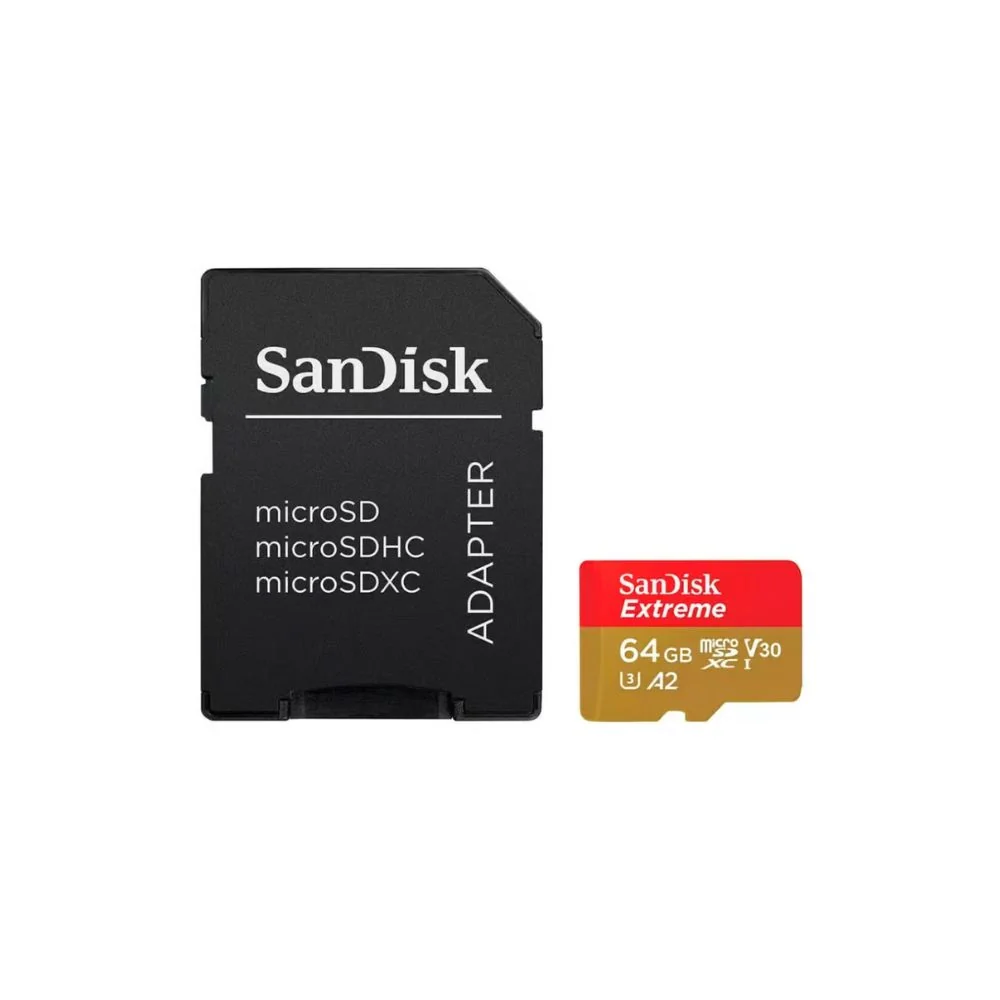 SanDisk MicroSDXC Extreme+ 64 GB minneskort A2 C10 v30