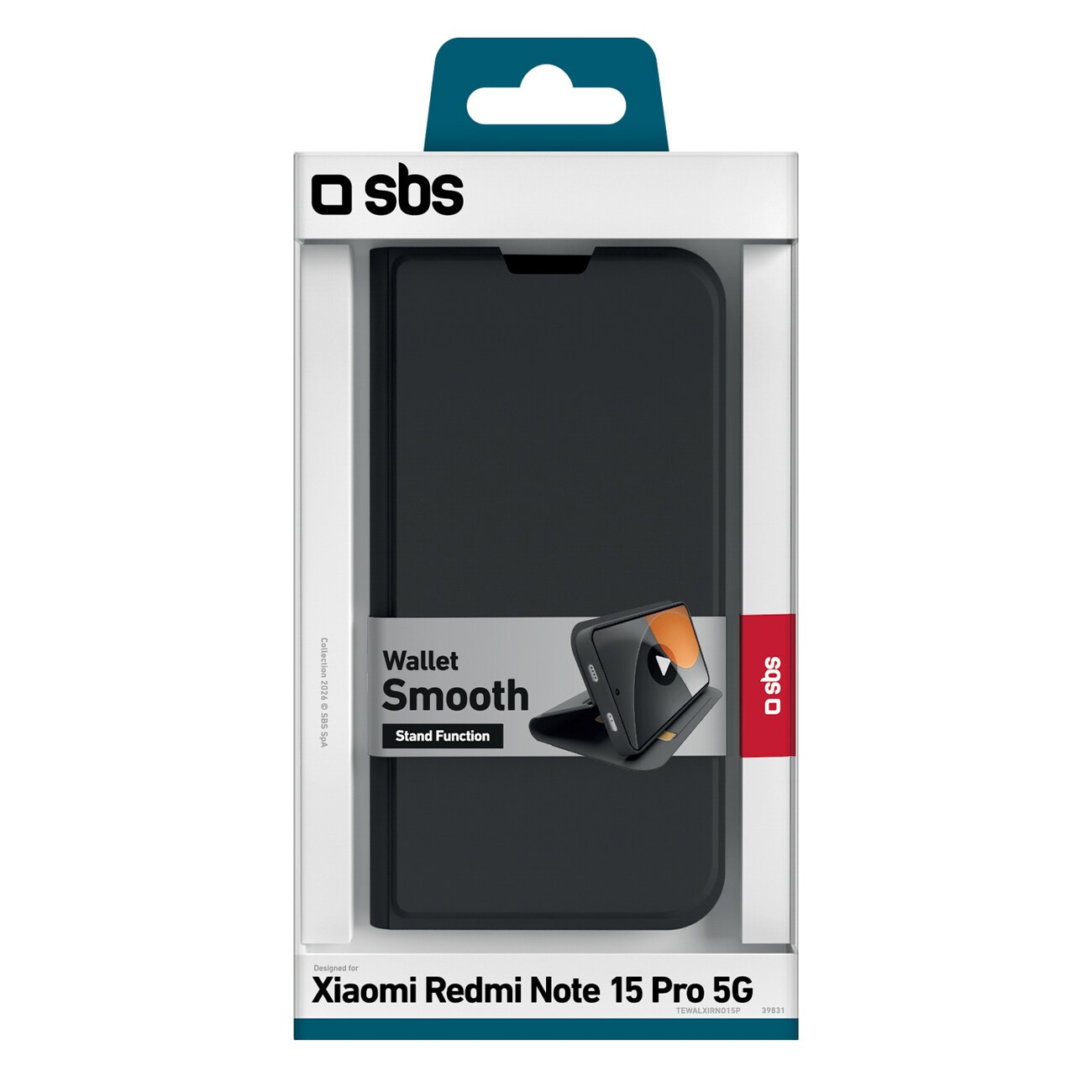 SBS Smooth plånboksfodral Xiaomi Redmi Note 15 Pro, svart, bild 2