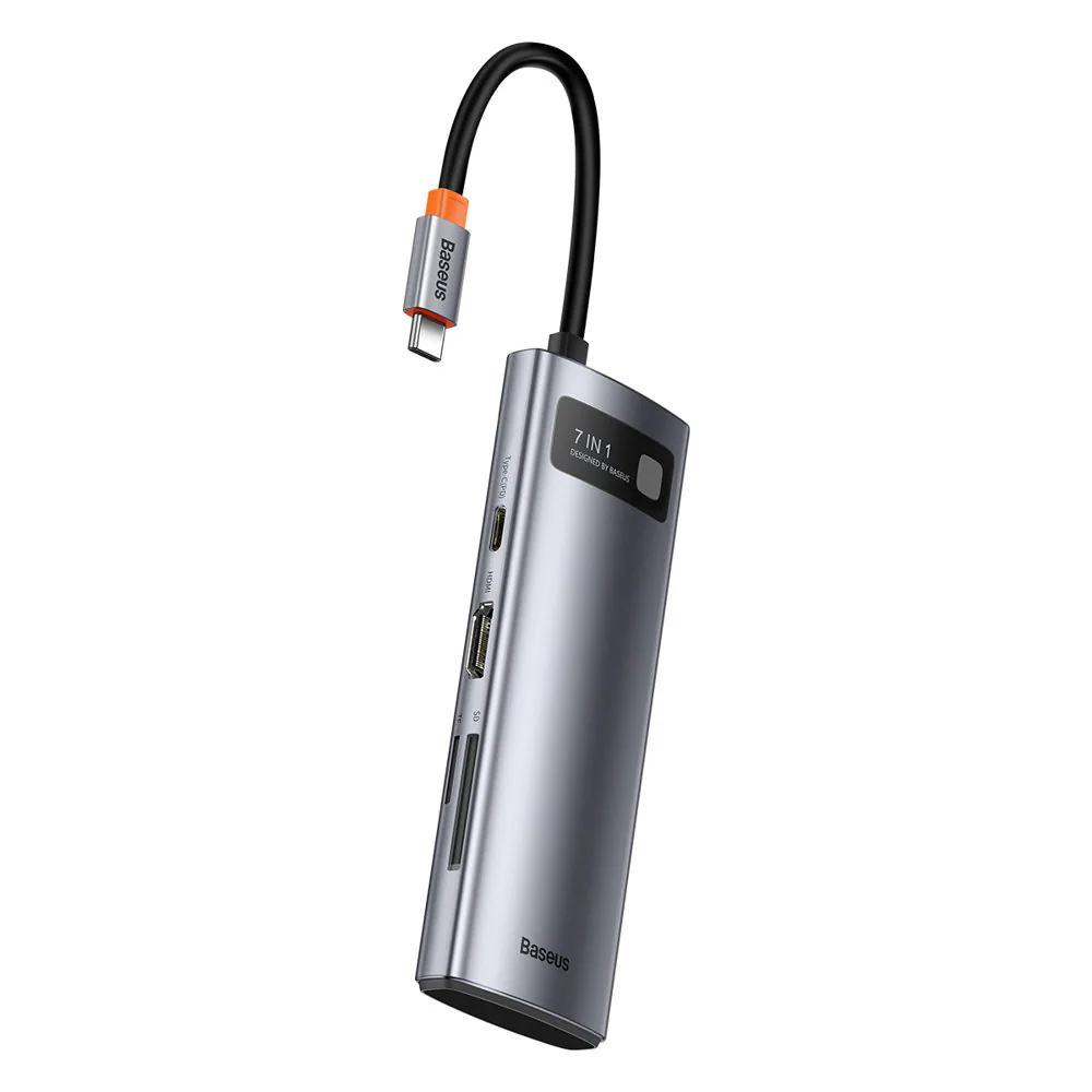 Baseus 7-i-1 adapter WKWG020113 Hub USB-C till 2x USB 3.0 + HDMI + 2x USB-C + microSD/SD-läsare, bild 2