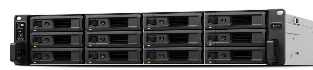 Synology Rack-FlashStation SA3610, 12-bay NAS, Intel Xeon 12-Core 2,1GHz CPU, 16 GB RAM, 2x10GbE+2x1Gbe, rackmonterbar 2U, bild 2
