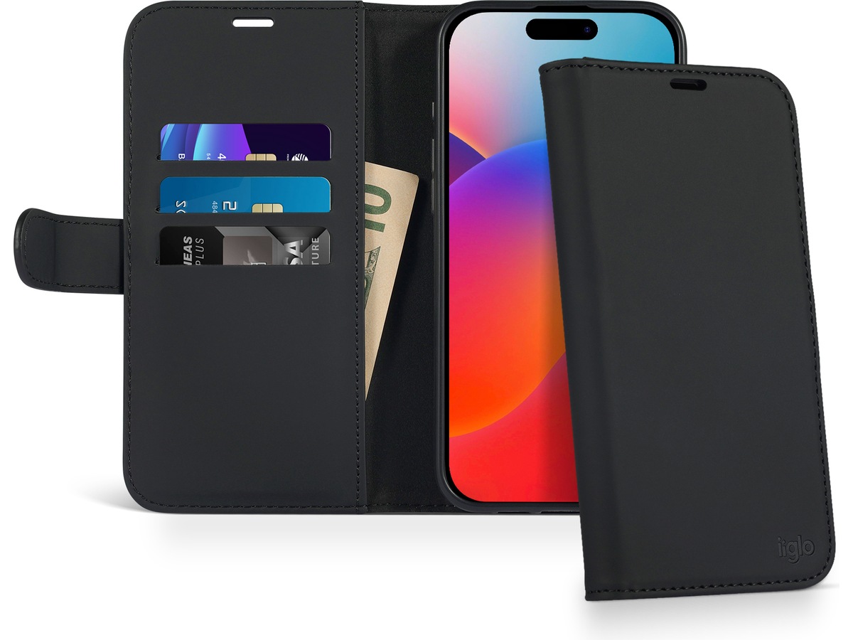 iiglo iPhone 16 Pro Max Plånboksfodral (svart)