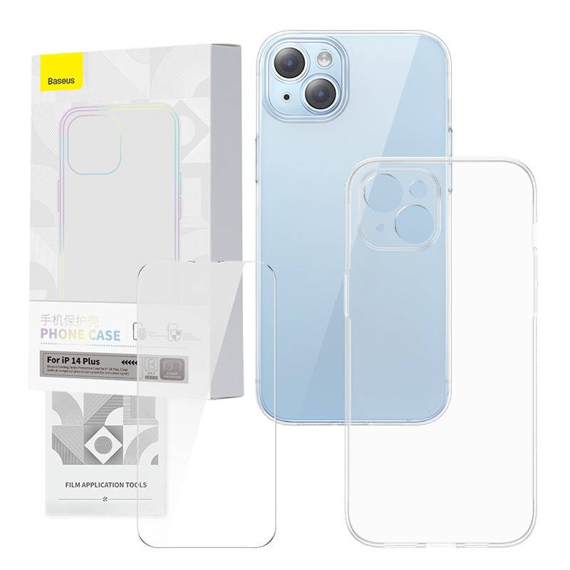 Transparent fodral och härdat glas set Baseus Corning för iPhone 14 Plus, bild 4