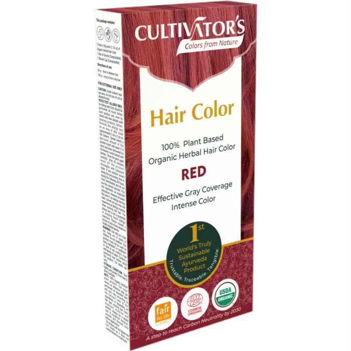 Cultivator's Organic Herbal Hair Color Red 100 g
