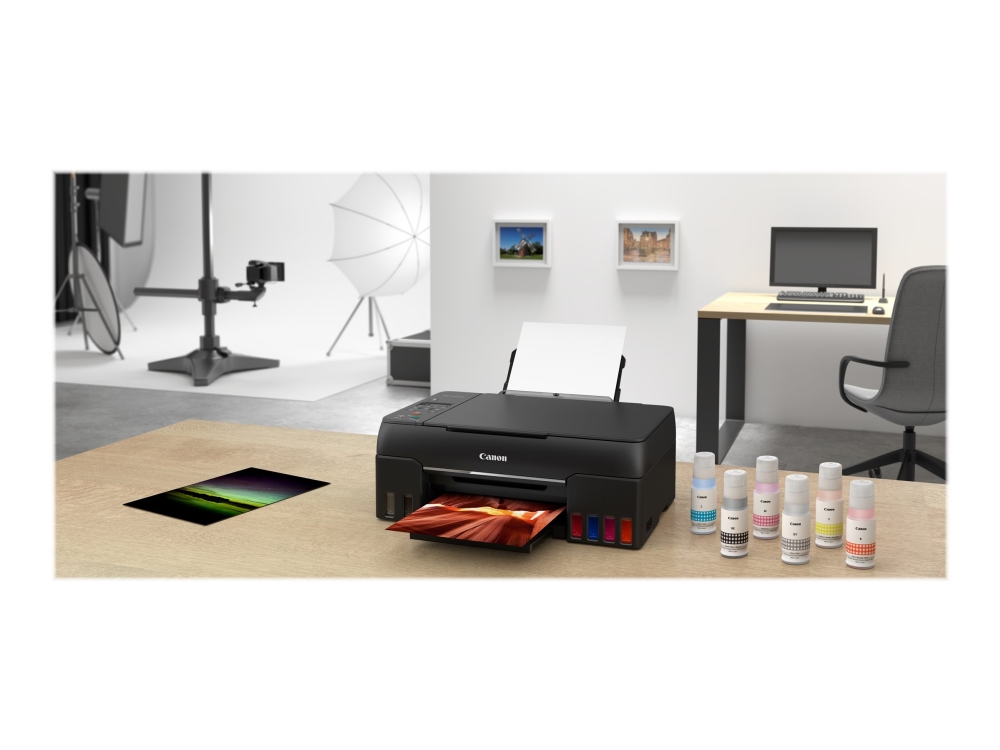 Canon PIXMA G640 - Multifunktionsskrivare - färg - bläckstråle - påfyllbar - A4 (210 x 297 mm), Letter A (216 x 279 mm) (original) - A4/Legal (media) - upp till 3.9 ipm (bilder per minut) (utskrift) - 100 ark - Wi-Fi(n), USB 2.0
