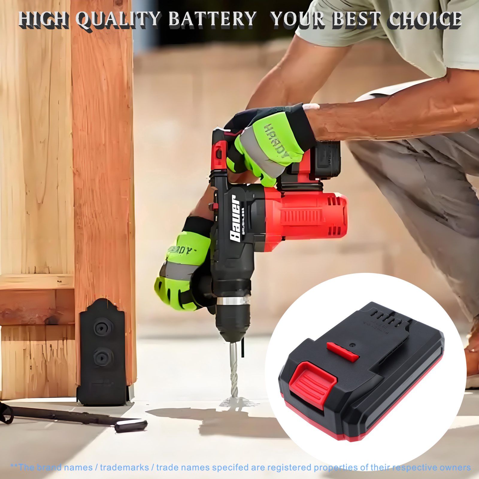 Batteri till Elverktyg för Bauer 20V Brushless Cordless, 20V Brushless Cordless m.fl., bild 3