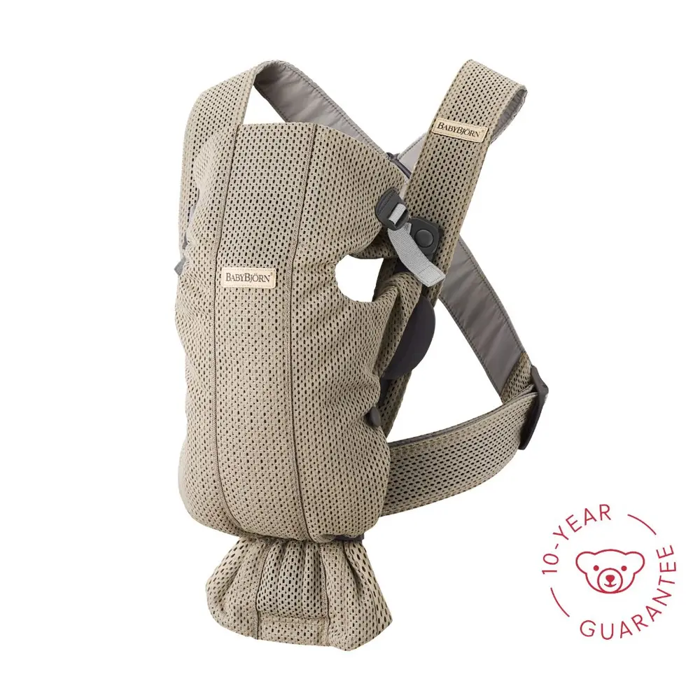 Babybjörn bärsele Mini, 3D mesh gråbeige, bild 2