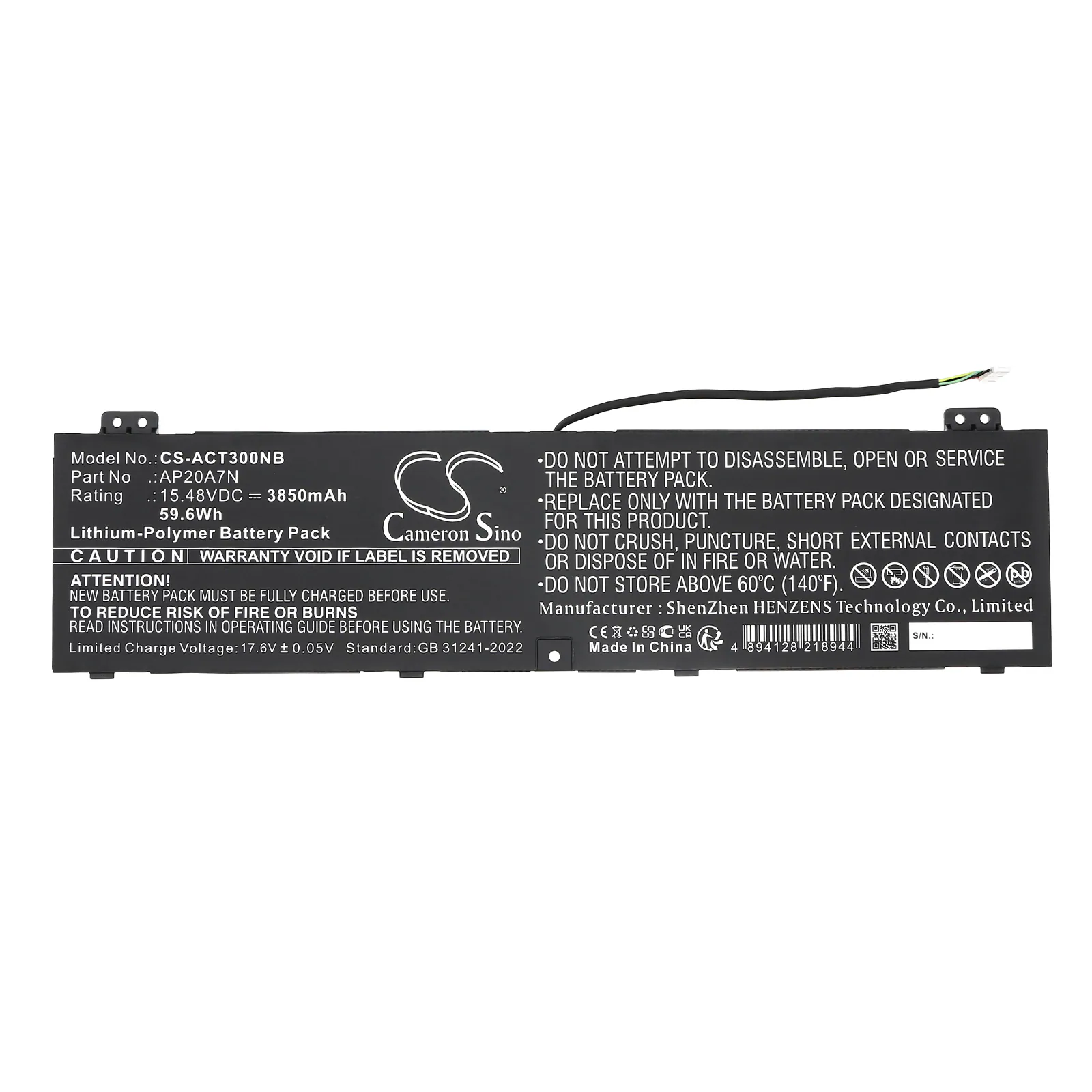Batteri till Notebook, Bärbar dator för Acer Predator Triton 300 SE PT314-51S-52ML m.fl.
