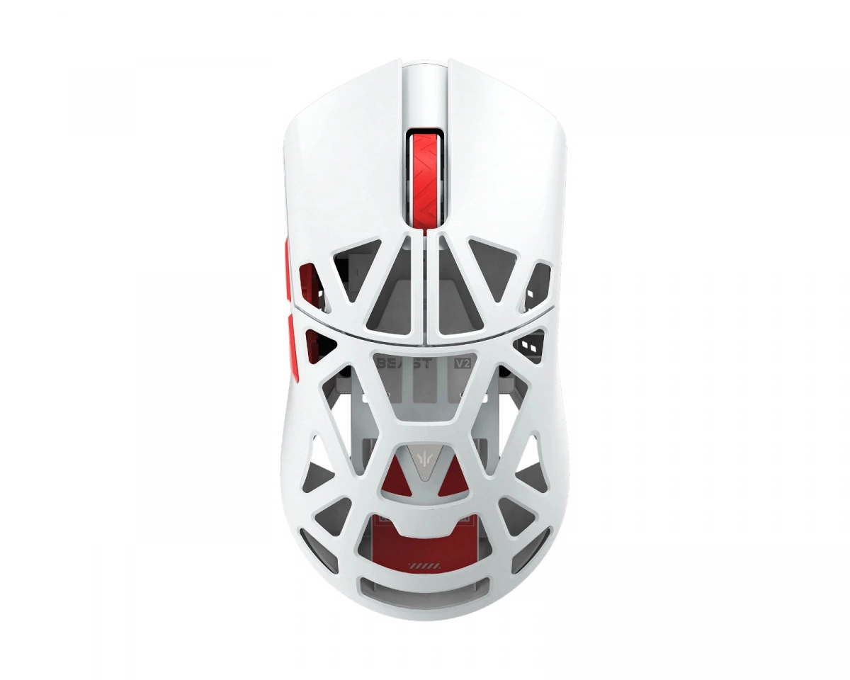 WLMouse Beast X Mini V2 Trådlös Gamingmus - Vit/Röd