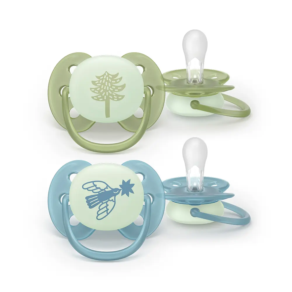 Philips Avent Ultra Soft nattnapp, +18 månader, lyser i mörkret, 2 st Grön/Blå, bild 5