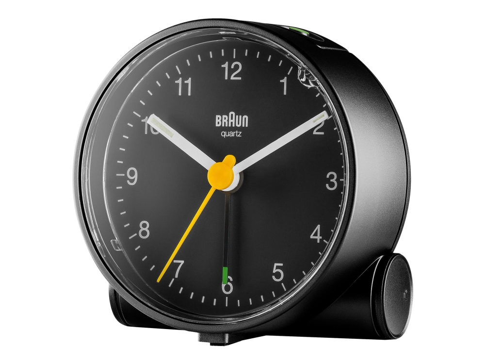 Braun BC01 - Väckarklocka - rund - kvarts - skrivbord - svart