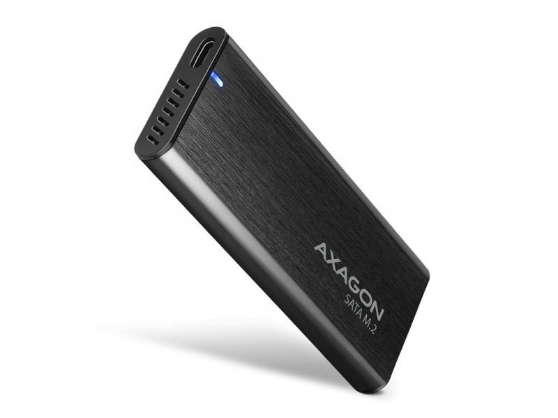 AXAGON Extern USB-C 3.2 Gen 2 metallbox för M.2 SATA SSD-enheter | EEM2-SBC