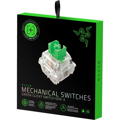 Razer - Tangentbordsswitch - clicky, mechanical - grön (paket om 36)
