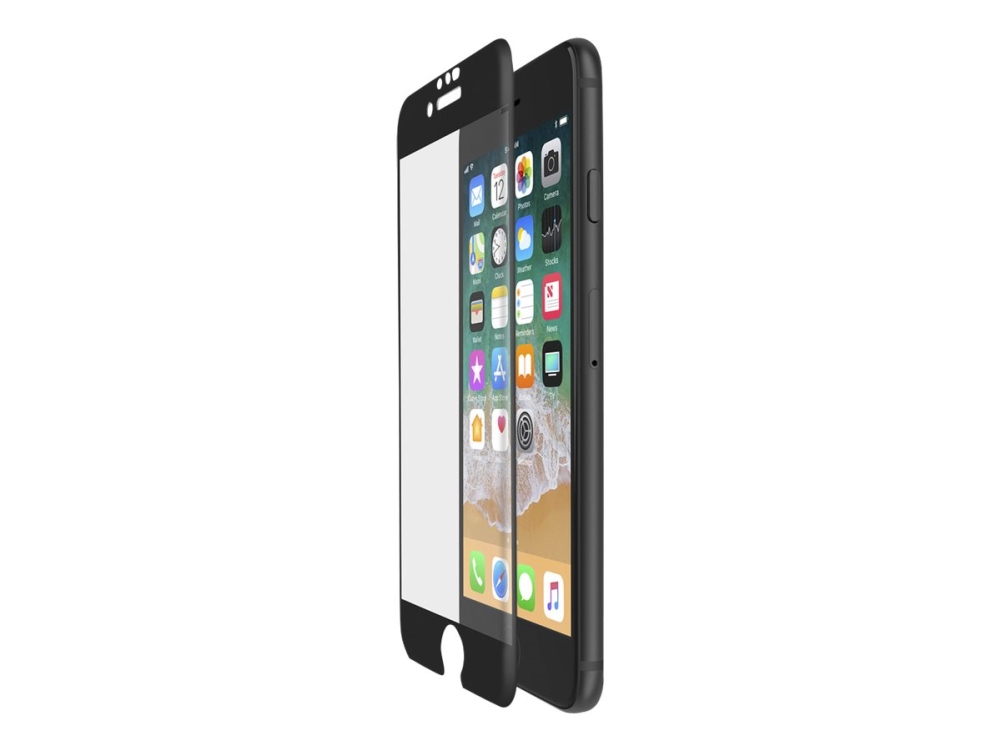 Belkin ScreenForce TemperedCurve - Skärmskydd för mobiltelefon - glas - 5.5 - ramfärg svart - för Apple iPhone 6, 6s, 7, 8