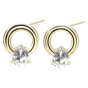 Snö Of Sweden Callie Plain Crystal Circle Ear Gold Clear Onesize